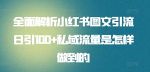 全面解析小红书图文引流日引100+私域流量是怎样做到的【揭秘】-星启会