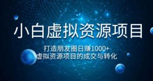 小白虚拟资源项目，打造朋友圈日赚1000+，虚拟资源项目的成交与转化（完结）-星启会