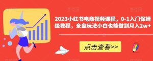 2023小红书电商视频课程，0-1入门保姆级教程，全盘玩法小白也能做到月入2w+-星启会