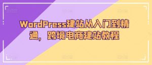 WordPress建站从入门到精通，跨境电商建站教程-星启会