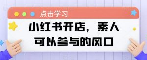 小红书开店，素人可以参与的风口-星启会