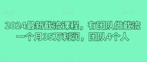 2024最新截流课程，有团队做截流一个月35万利润，团队4个人-星启会