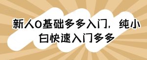 新人0基础多多入门，​纯小白快速入门多多-星启会