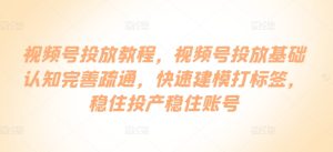 视频号投放教程，​视频号投放基础认知完善疏通，快速建模打标签，稳住投产稳住账号-星启会