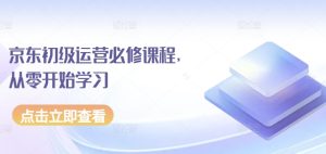 京东初级运营必修课程，从零开始学习-星启会