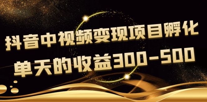 图片[1]-黄岛主《抖音中视频变现项目孵化》单天的收益300-500 操作简单粗暴-星启会