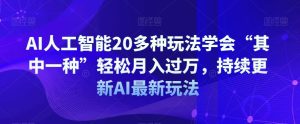 AI人工智能20多种玩法学会“其中一种”轻松月入过万，持续更新AI最新玩法-星启会