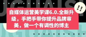 自媒体运营美学课6.0.全新升级，手把手带你提升品牌审美，做一个有调性的博主-星启会