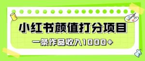 最新蓝海项目，小红书颜值打分项目，一条作品收入1000+【揭秘】-星启会