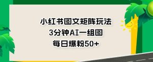 小红书图文矩阵玩法，3分钟AI一组图，每日爆粉50+【揭秘】-星启会