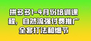 拼多多1-4月份培训课程，自然流强付费推广全套打法和细节-星启会