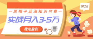 黑帽子蓝海知识付费项目，持续稳定盈利，实战月入3-5W项目-星启会