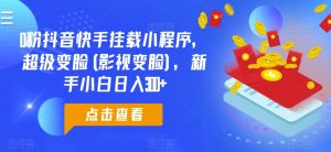 0粉抖音快手挂载小程序,超级变脸(影视变脸),新手小白日入300+【揭秘】-星启会
