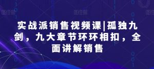 实战派销售视频课|孤独九剑，九大章节环环相扣，全面讲解销售-星启会