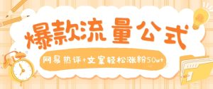 爆款流量公式,网易热评+文案轻松涨粉50w+【揭秘】-星启会