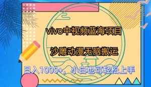 vivo中视频蓝海项目,沙雕动漫无脑搬运,小白也可轻松上手【揭秘】-星启会