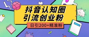 外面收费3980抖音认知圈引流创业粉玩法日引200+精准粉【揭秘】-星启会