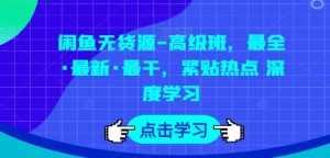 闲鱼无货源-高级班，最全·最新·最干，紧贴热点 深度学习-星启会
