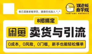 媒老板8招搞定闲鱼卖货与引流：3天卖货10万，3个月加粉50万-星启会