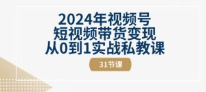 2024年视频号短视频带货变现从0到1实战私教课(31节视频课)-星启会