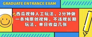 西瓜视频写字玩法，2分钟做一条纯原创视频，不违规长期玩法，单日收益几张-星启会