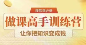 28天做课高手陪跑营，教你一套可复制的爆款做课系统，让你把知识变成钱-星启会