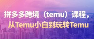 拼多多跨境（temu）课程，从Temu小白到玩转Temu-星启会