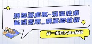 拼多多虚拟-引流技术与私域变现_拼多多教程：开一家月入2w店铺-星启会