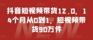 抖音短视频带货12.0，14个月从0到1，短视频带货90万件-星启会