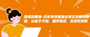 凯哥自媒体·百家号自媒体全套实战赚钱教程，从新手开始，循序渐进，系统的讲解-星启会