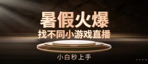 暑假火爆找不同小游戏直播间，小白秒上手【揭秘】-星启会