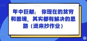 某付费文章：年中巨献： 你现在的贫穷和困境，其实都有解决的思路 (进来抄作业)-星启会