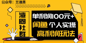 王渣男闲鱼无货源项目，单利润100+闲鱼个人实操高利润玩法-星启会
