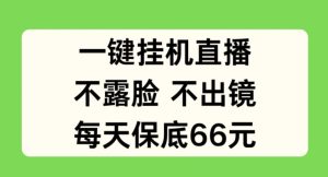 一键挂JI直播，不露脸不出境，每天保底66元【揭秘】-星启会