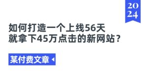 某付费文章《如何打造一个上线56天就拿下45万点击的新网站?》-星启会