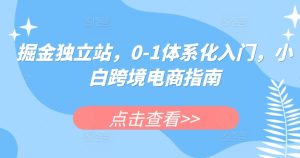 掘金独立站，0-1体系化入门，小白跨境电商指南-星启会