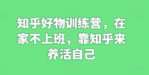知乎好物训练营，在家不上班，靠知乎来养活自己-星启会