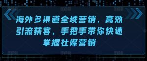 海外多渠道全域营销，高效引流获客，手把手带你快速掌握社媒营销-星启会