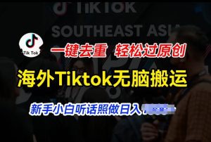 海外Tiktok短视频无脑搬运，一键去重轻松过原创，新手小白听话照做日入几张【揭秘】-星启会