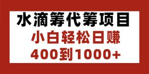 水滴筹代筹项目，小白轻松日赚400到1000+-星启会