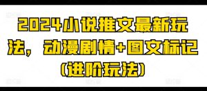 2024小说推文最新玩法，动漫剧情+图文标记(进阶玩法)-星启会