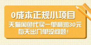 0成本正规小项目：天猫闲鱼代买一单利润30元，每天出几单没问题！-星启会