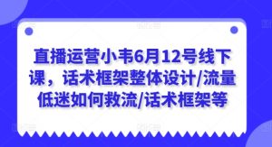 直播运营小韦6月12号线下课，话术框架整体设计/流量低迷如何救流/话术框架等-星启会