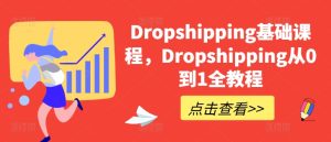 Dropshipping基础课程，Dropshipping从0到1全教程-星启会