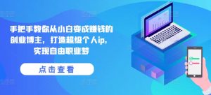 手把手教你从小白变成赚钱的创业博主，打造超级个人ip，实现自由职业梦-星启会