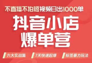 抖店商品卡运营班（8月份），从0-1学习抖音小店全部操作方法，不直播不拍短视频日出1000单-星启会