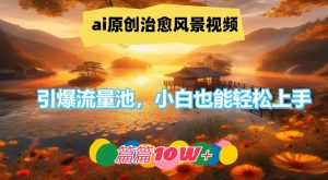 ai原创治愈风景视频，引爆流量池，小白也能轻松上手，篇篇10w+【揭秘】-星启会