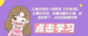 主播运营线上陪跑课【8月新课】，拉爆自然流，做懂流量的主播，新规政策下，自然流破圈攻略-星启会