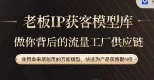 老板IP流量供应链，动作越少，账号越好，使用拿来就能用的万能模型，快速为产品获客翻N倍-星启会