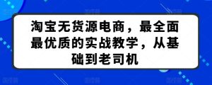 淘宝无货源电商，最全面最优质的实战教学，从基础到老司机-星启会
